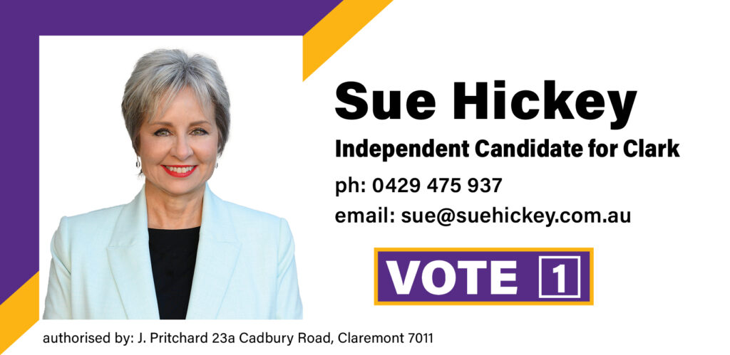 Sue Hickey business card.